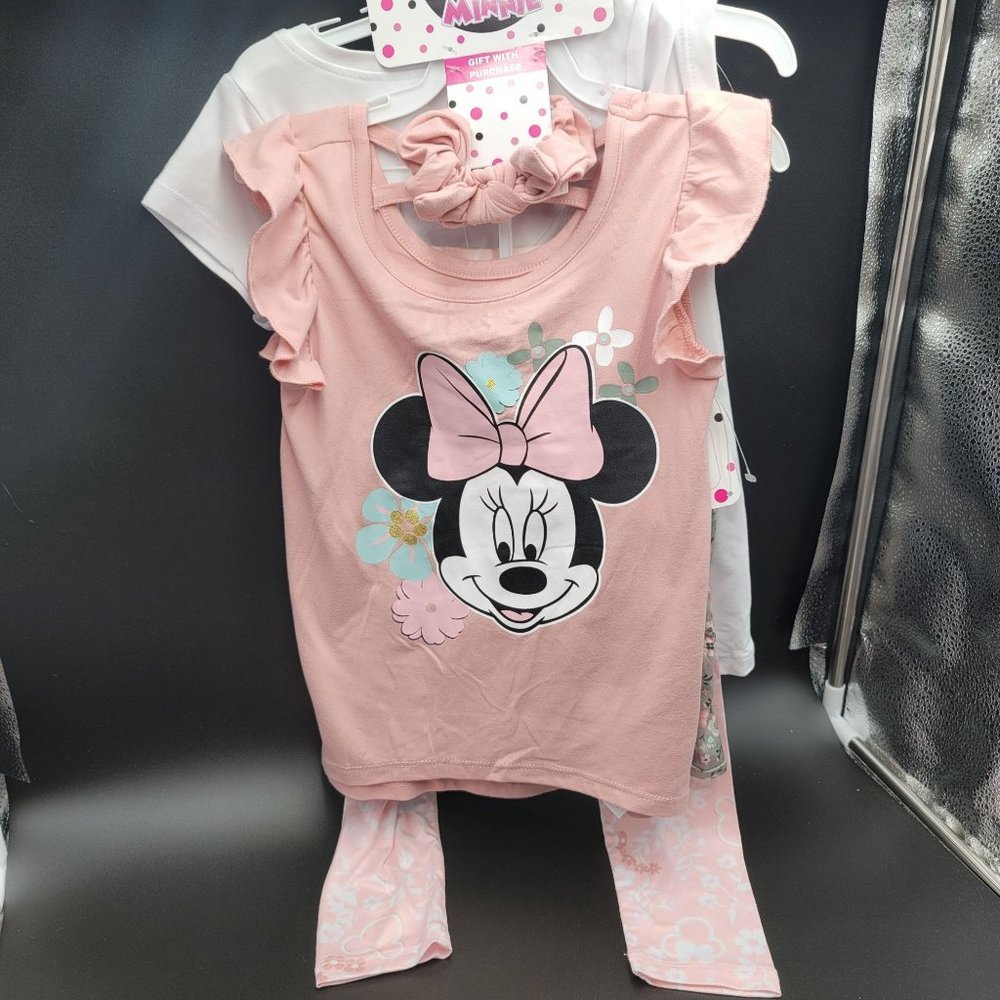 Disney Junior Outfit Set 4T Minnie Mouse 4 Pc Shirt Pants Clothing